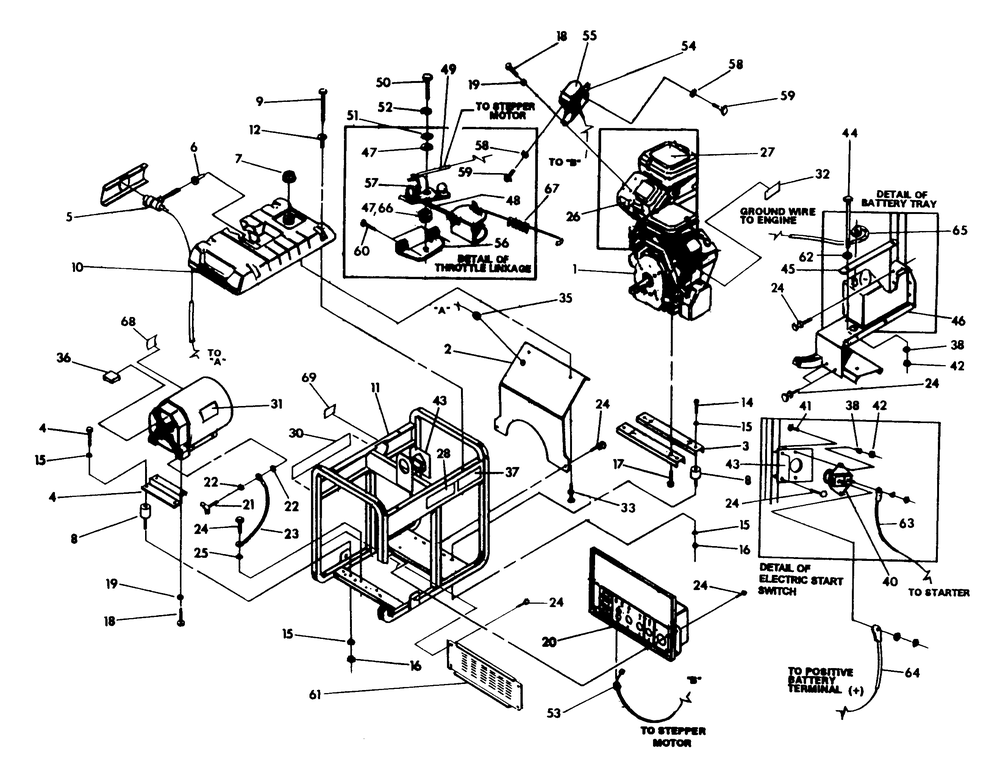 Cradle Diagram and Parts List for 9862-0-1N168  Briggs and Stratton Generator